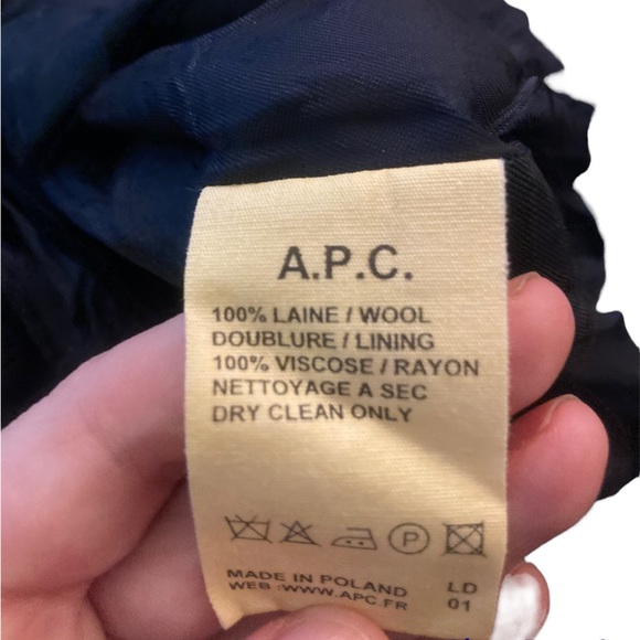 Authentic A.P.C. navy wool shift dress with buttons - Picture 3 of 5